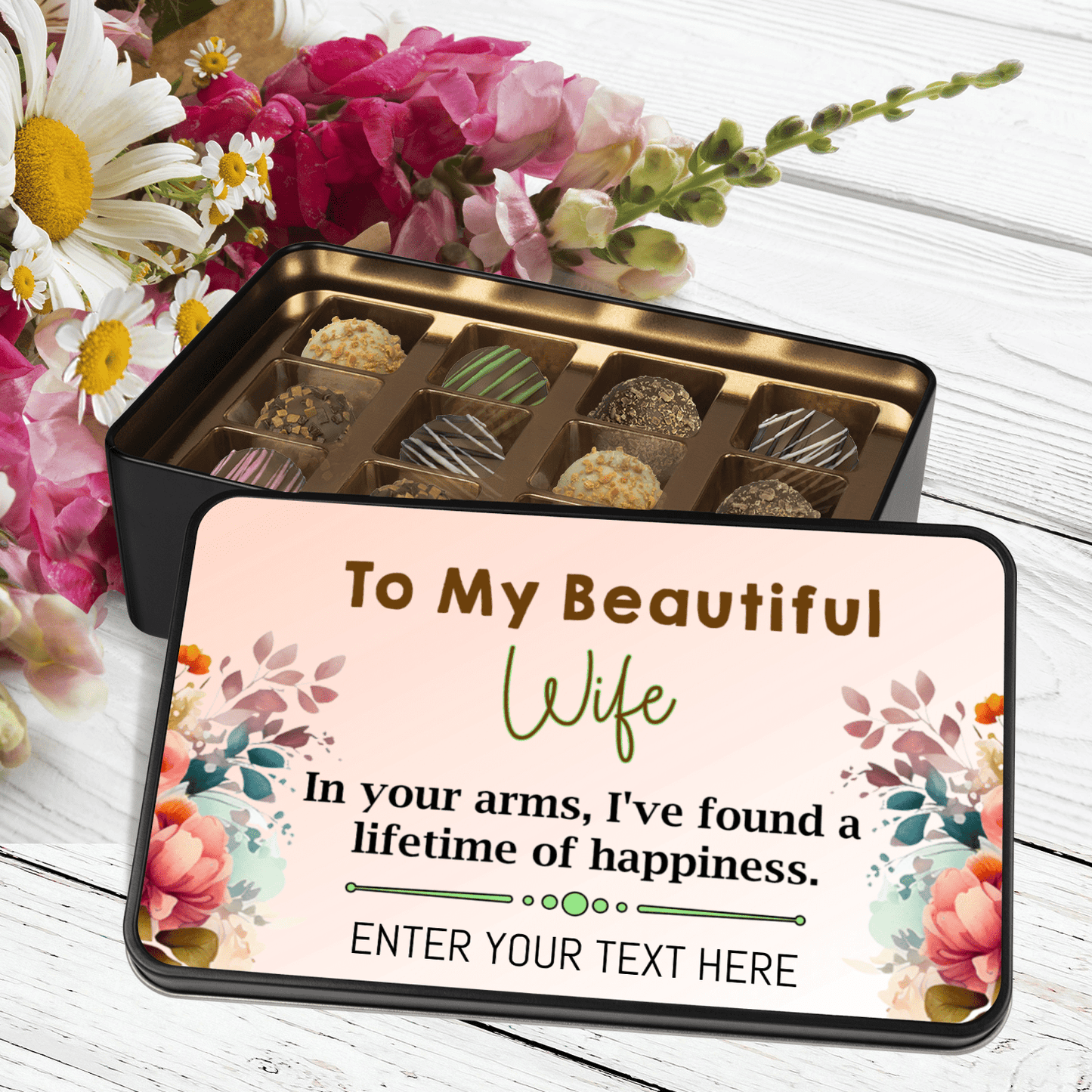 Excellent Gift for Beautiful Wife, Best Anniversary Gift for Wife, Caramel Milk Chocolate Truffle, Best Personalized Gift For Wife