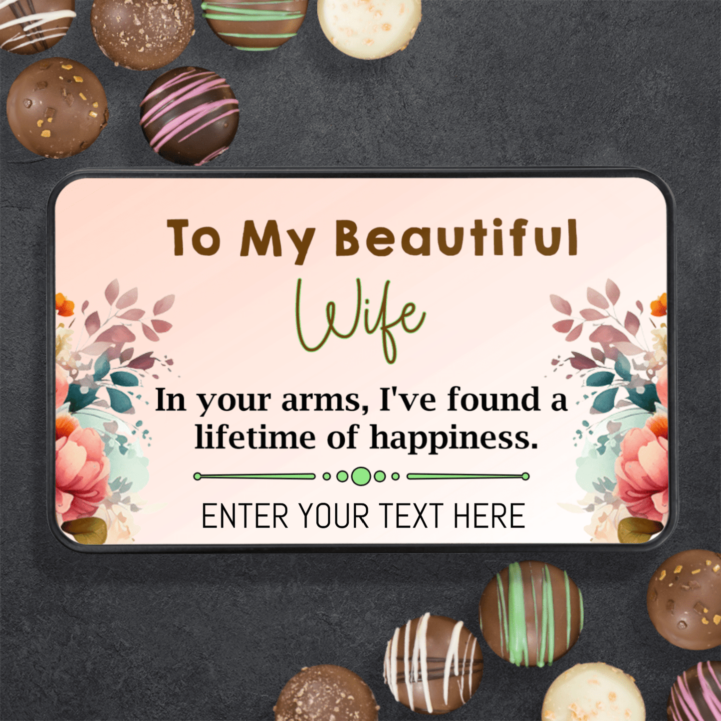 Excellent Gift for Beautiful Wife, Best Anniversary Gift for Wife, Caramel Milk Chocolate Truffle, Best Personalized Gift For Wife