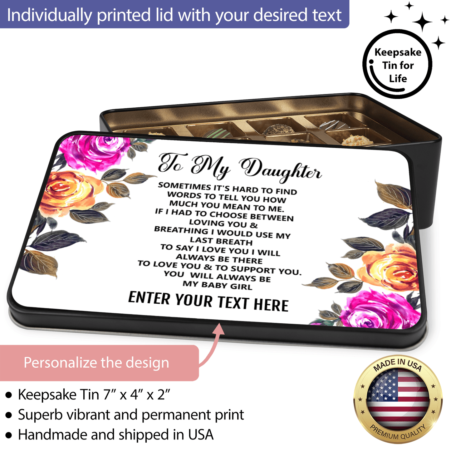 Milk Chocolate Truffle Personalized Gift Ideas for Daughter, Amazing Gift for Daughter