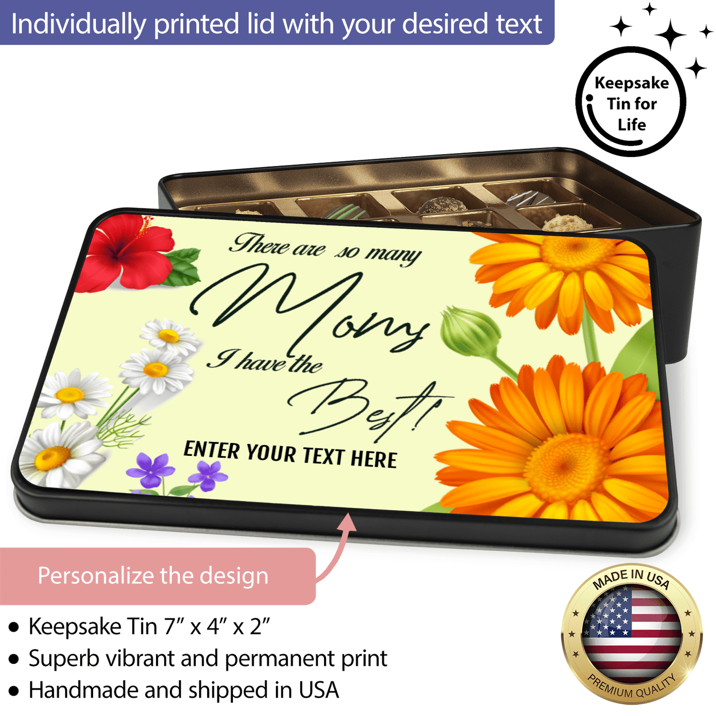 There Are So Many Moms I Have The Best: Best Gift for Mom, Tin of Handmade Truffles With Personalized Text