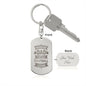Fantasy Football Loving Husband, Dad, Or Father, Engraved Dog Tag Keychain
