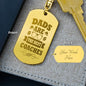 Dads Are the Best Coaches, Engraved Dog Tag Keychain, Best Gift For Dad
