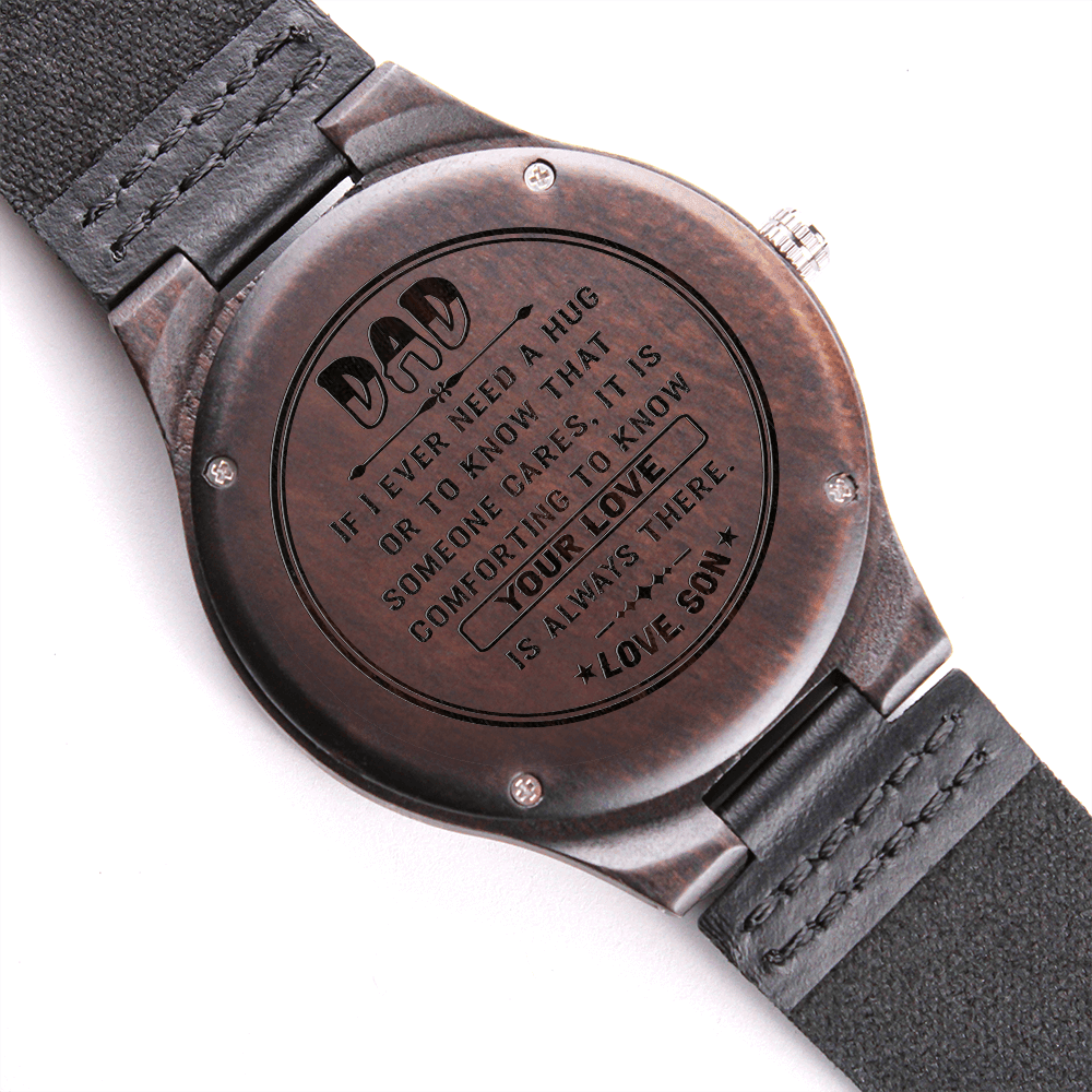 Best Birthday Gift For Dad, Personalised watch-Someone care about you Dad, Engraved Wooden Watch For Dad, for Uncle , for Stepdad, for bonus Dad. - Shine-Smart