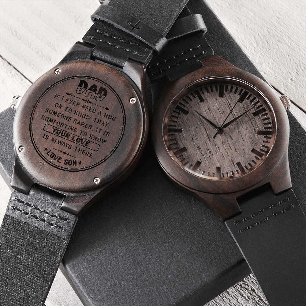 Best Birthday Gift For Dad, Personalised watch-Someone care about you Dad, Engraved Wooden Watch For Dad, for Uncle , for Stepdad, for bonus Dad. - Shine-Smart