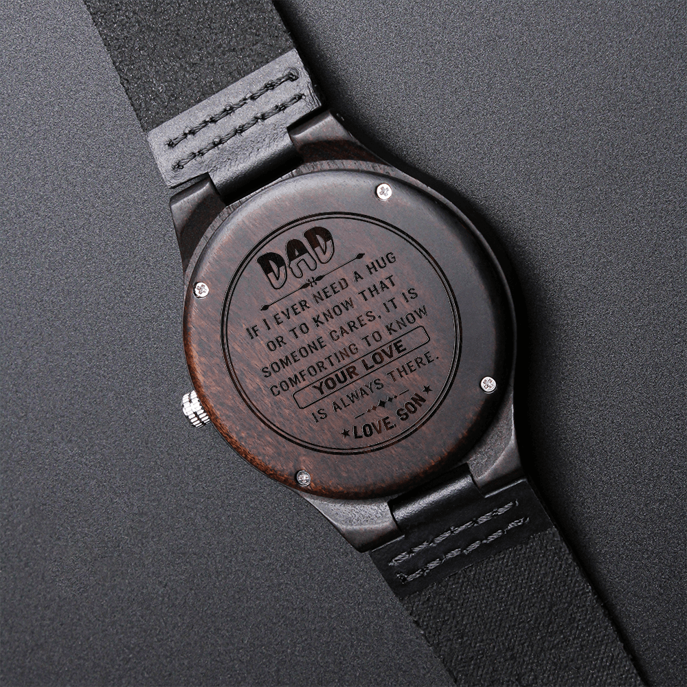 Best Birthday Gift For Dad, Personalised watch-Someone care about you Dad, Engraved Wooden Watch For Dad, for Uncle , for Stepdad, for bonus Dad. - Shine-Smart