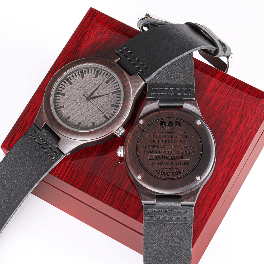 Best Birthday Gift For Dad, Personalised watch-Someone care about you Dad, Engraved Wooden Watch For Dad, for Uncle , for Stepdad, for bonus Dad. - Shine-Smart