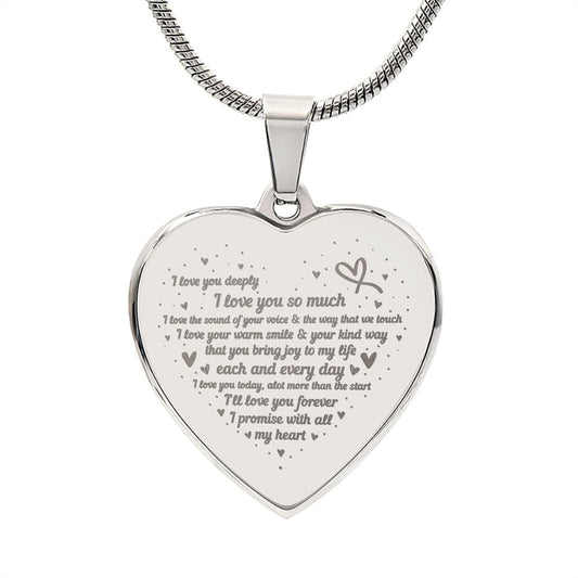 Amazing Gift for Wife, Best Gift for Wife, Engraved Heart Necklace Gift For Wife