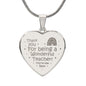 Engraved Heart Necklace Gift for Teacher, Smart Gift for Teacher