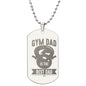 Gym Dad Is the Best Dad, Engraved Dog Tag Necklace, Super Gift For Dad