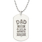 Dad A Man with Infinite Patience, Special Gift For Dad, Engraved Dog Tag Necklace for Dad