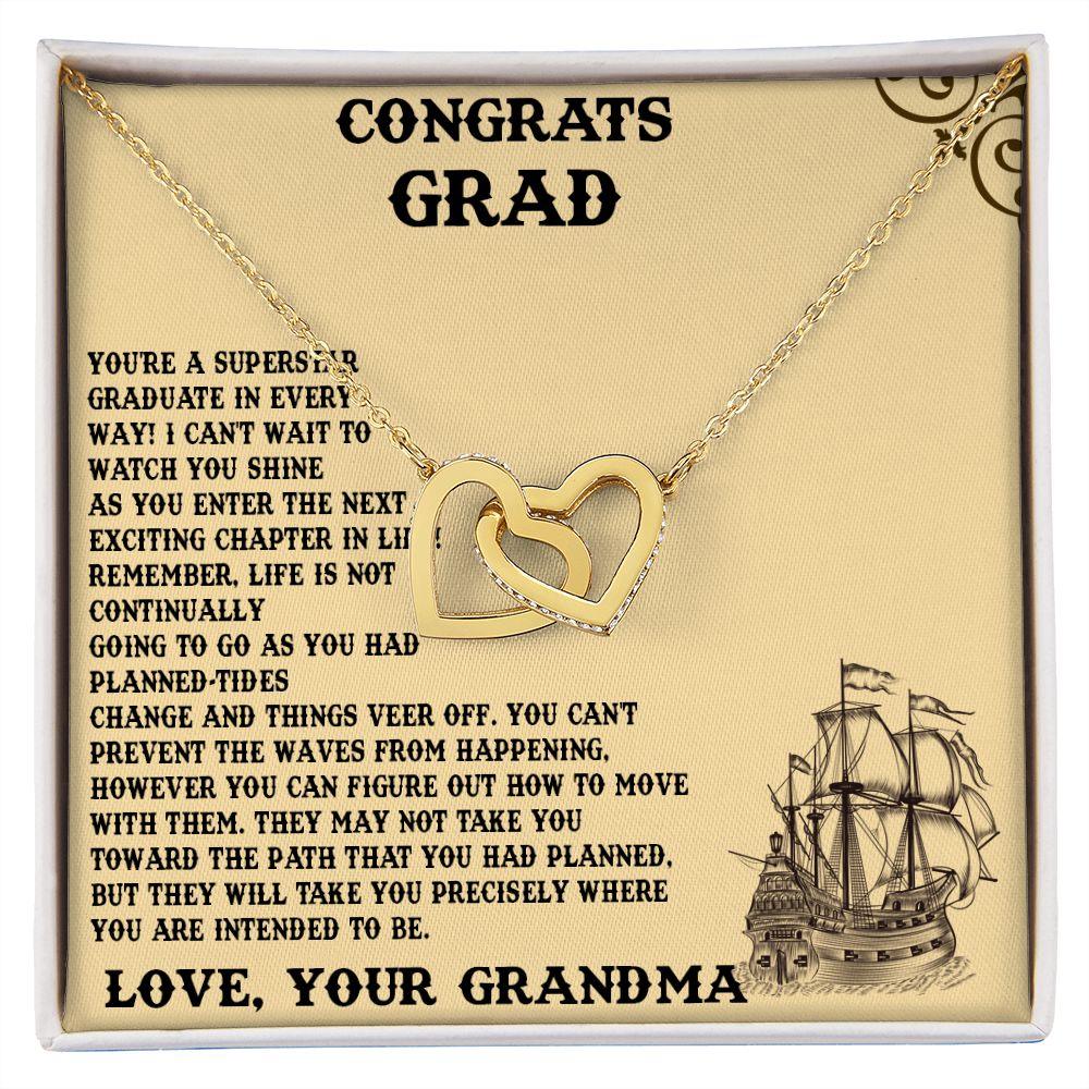 Congrats Grad Gift from Grandma, Interlocking Hearts necklace - Shine-Smart