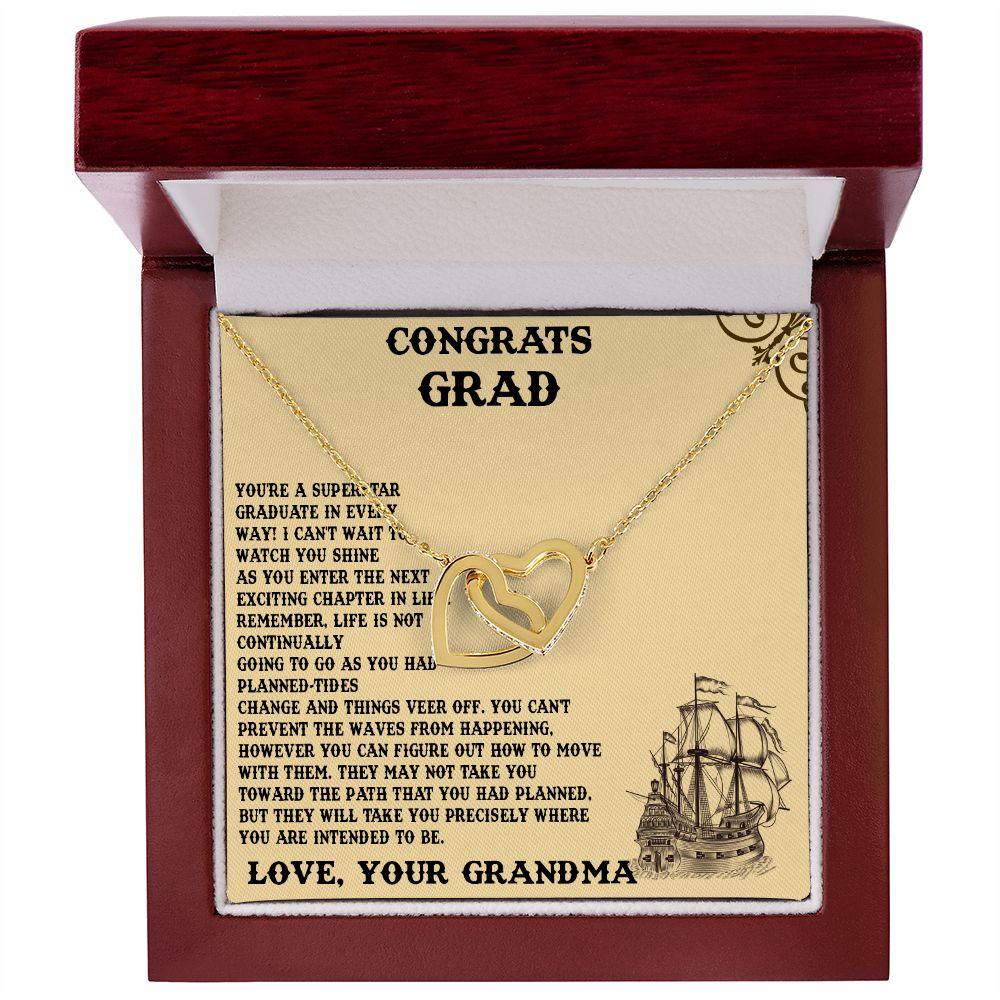 Congrats Grad Gift from Grandma, Interlocking Hearts necklace - Shine-Smart