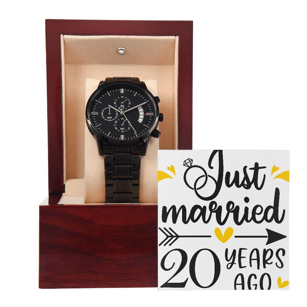 Black Chronograph Watch, Water-resistance rating 3ATM watch - Shine-Smart