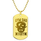 Gym Dad Is the Best Dad, Engraved Dog Tag Necklace, Super Gift For Dad
