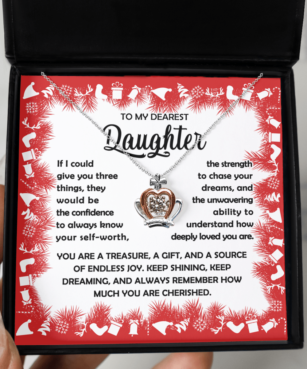 Daughter-Three Things- Crown Pendant necklace
