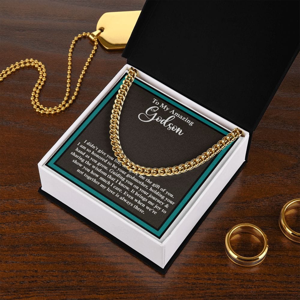 Super Unique Gift For Godson, Cuban Link Chain Gift For Godson