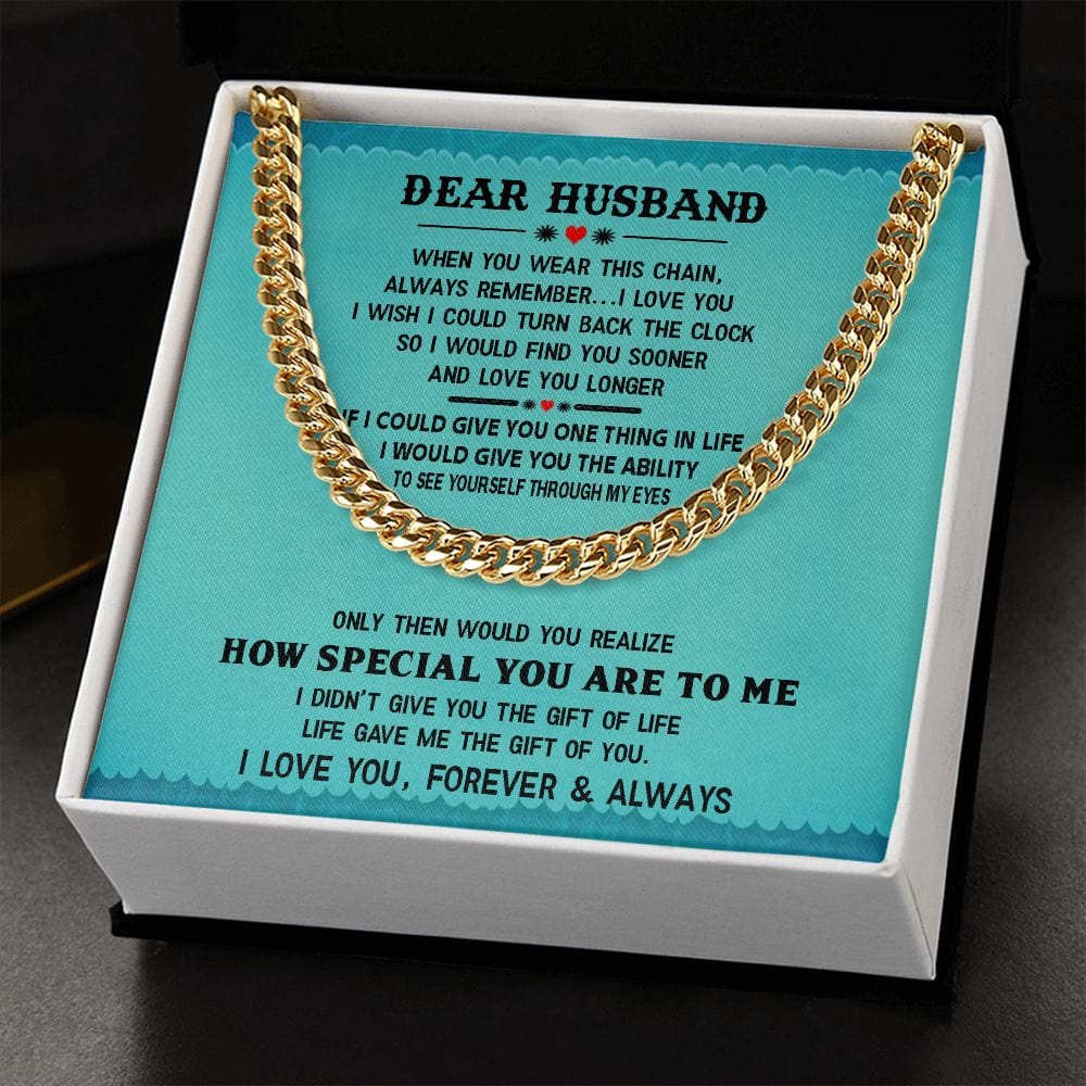 Unique Gift for Husband, Cuban Link Chain Gift For Husband