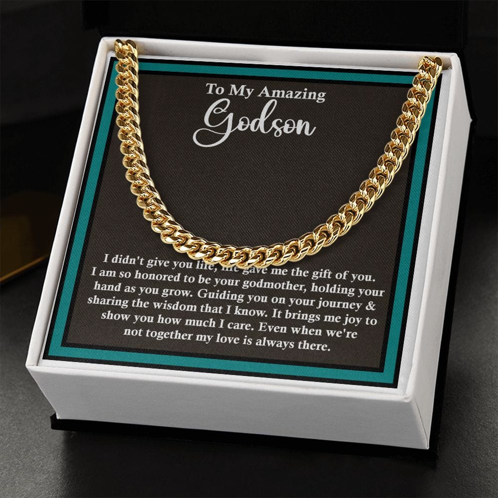 Super Unique Gift For Godson, Cuban Link Chain Gift For Godson