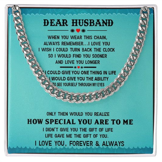 Unique Gift for Husband, Cuban Link Chain Gift For Husband