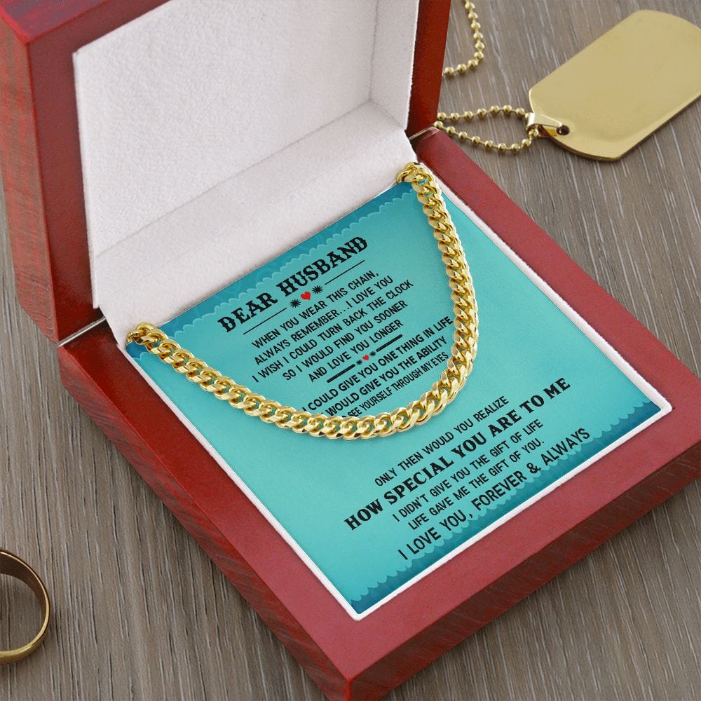 Unique Gift for Husband, Cuban Link Chain Gift For Husband