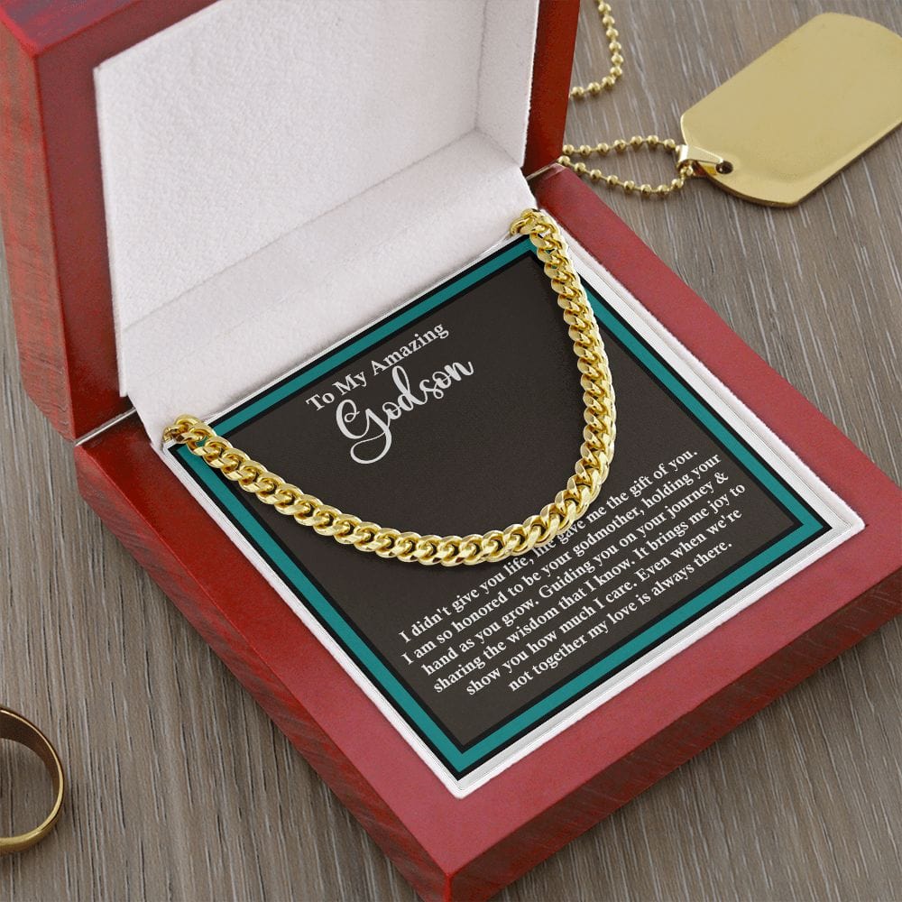 Super Unique Gift For Godson, Cuban Link Chain Gift For Godson