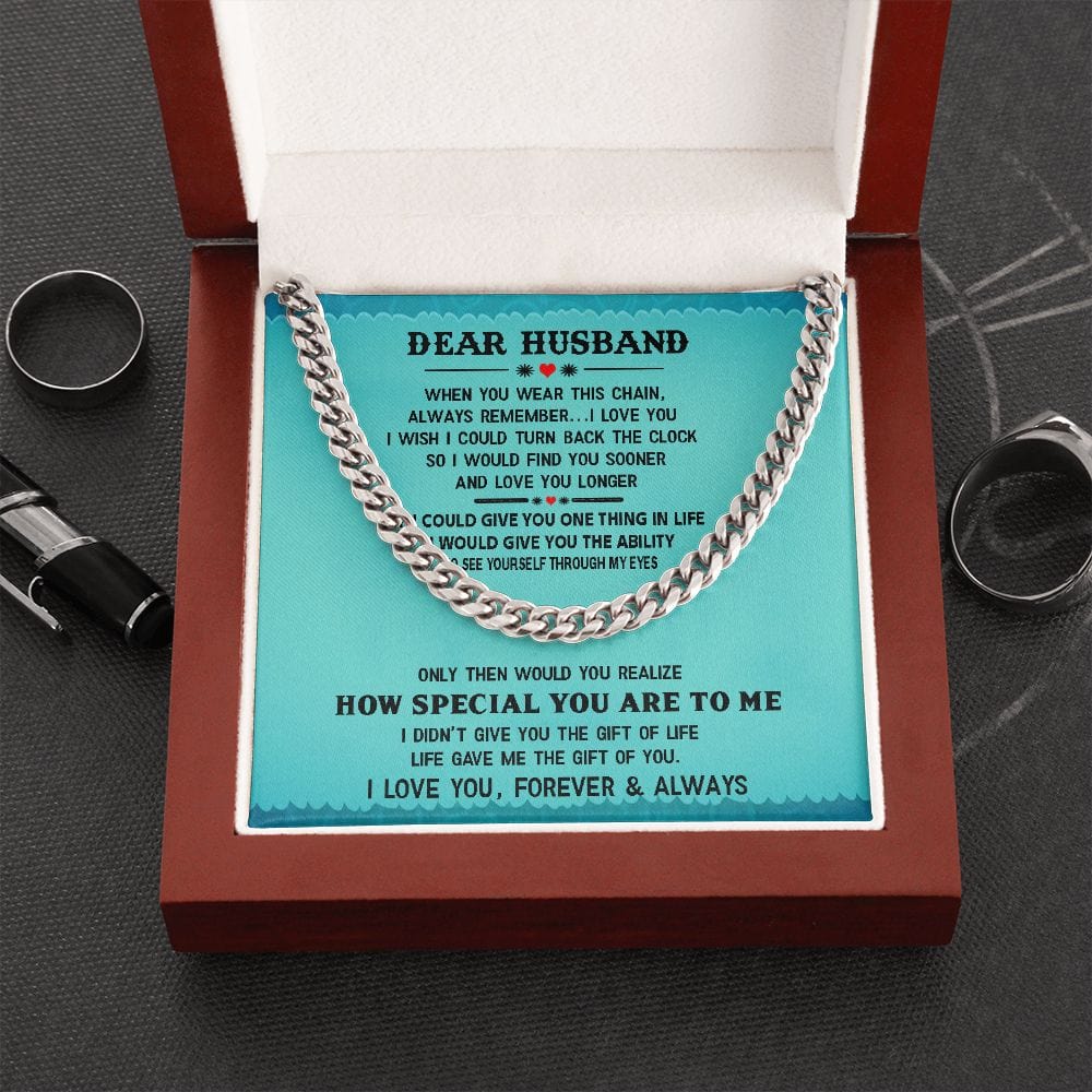 Unique Gift for Husband, Cuban Link Chain Gift For Husband