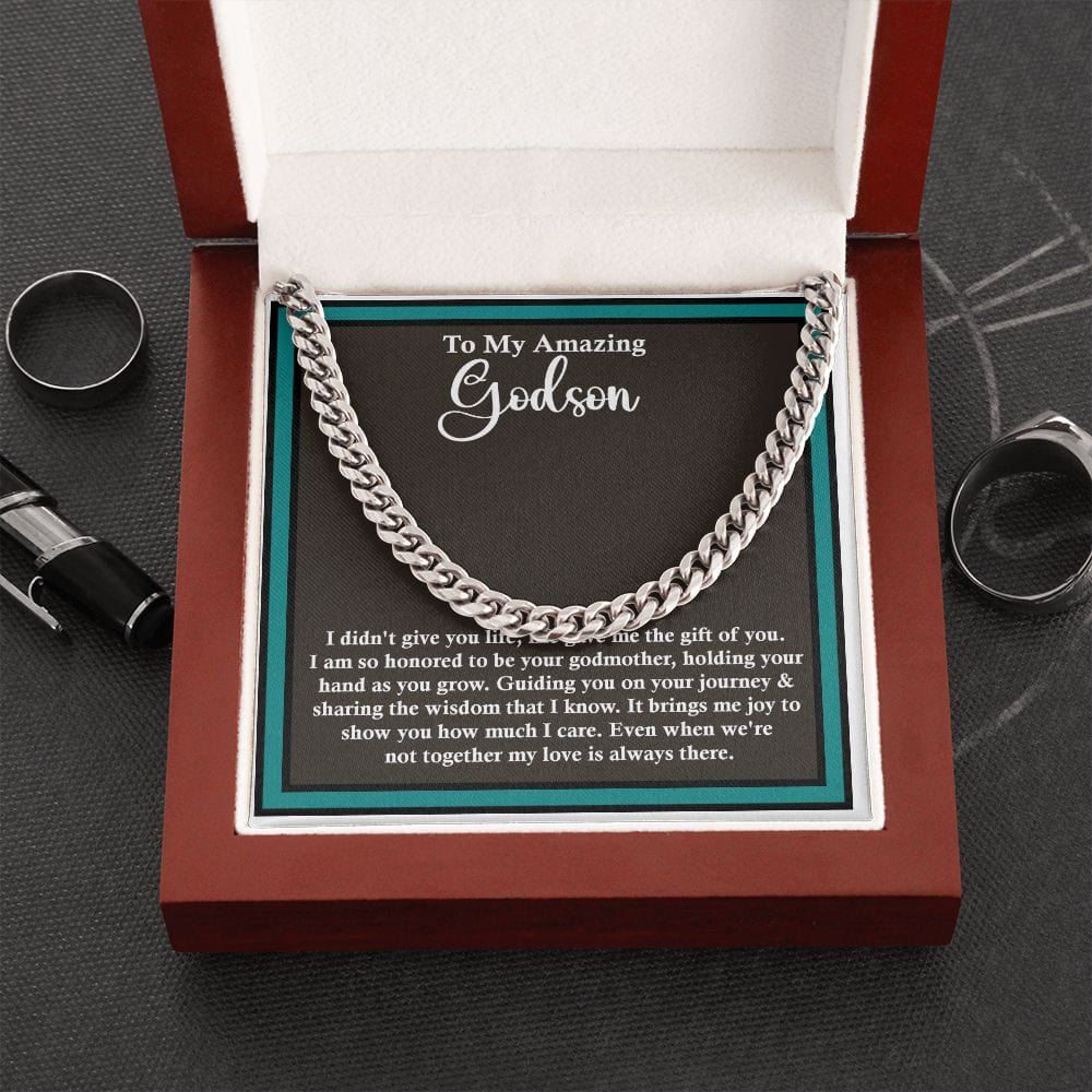 Super Unique Gift For Godson, Cuban Link Chain Gift For Godson