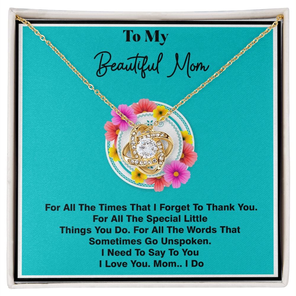 Love Knot Necklace Anniversary Gift For Mom, Gift For Beautiful Mom