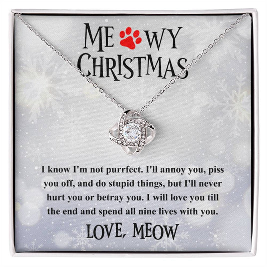 Cat- Meowy Christmas Necklace