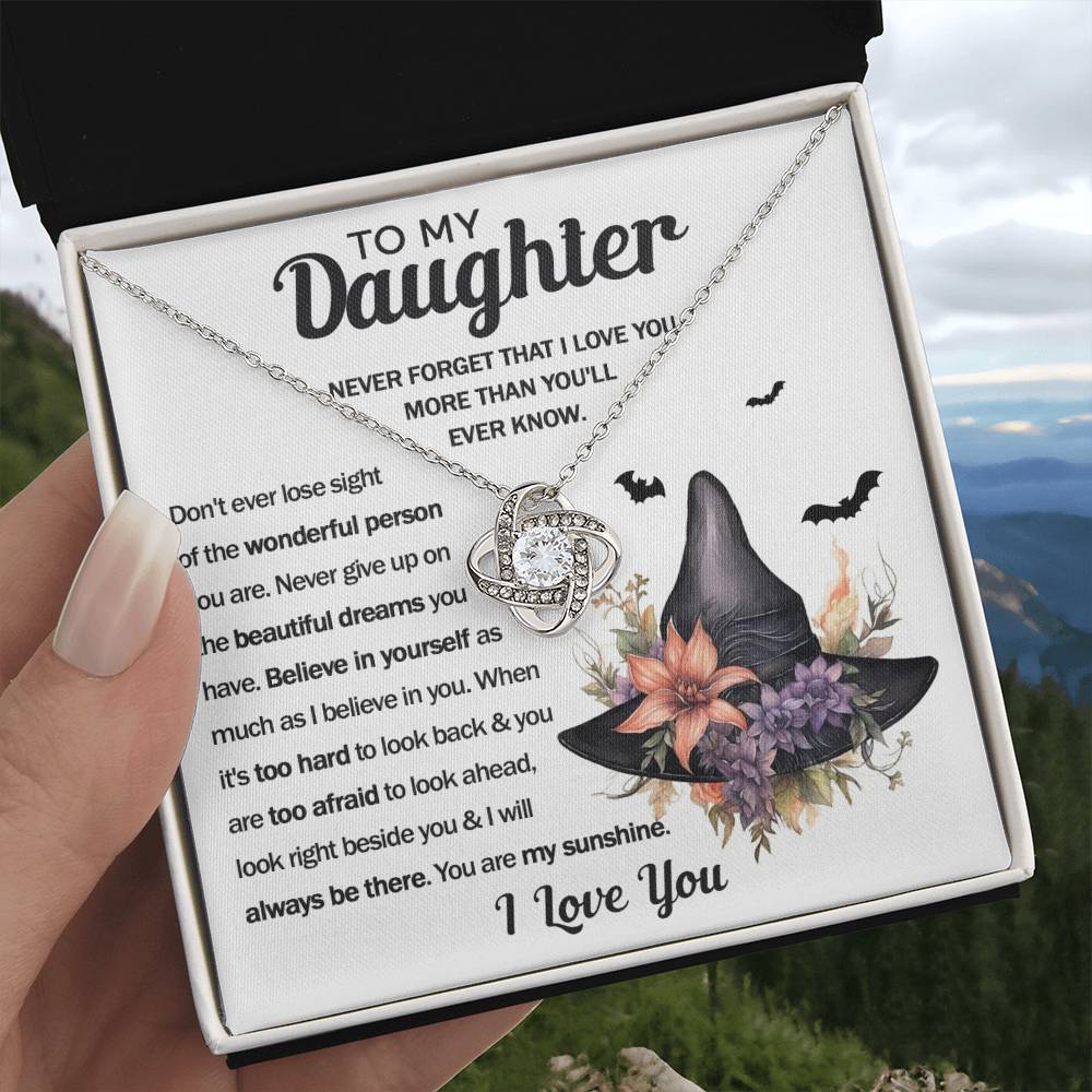 Daughter-Always be there- Love knot Necklace