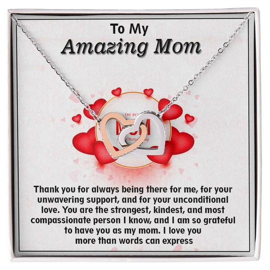 Interlocking Hearts Gift For Amazing Mom, Birthday Gift, Anniversary Gift, Best Gift For Mom