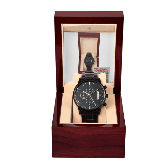 Husband-Nutrition Facts-Metal Chronograph Watch