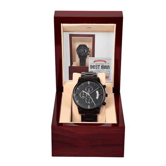 Best Man-Official Certificate-Metal Chronograph Watch