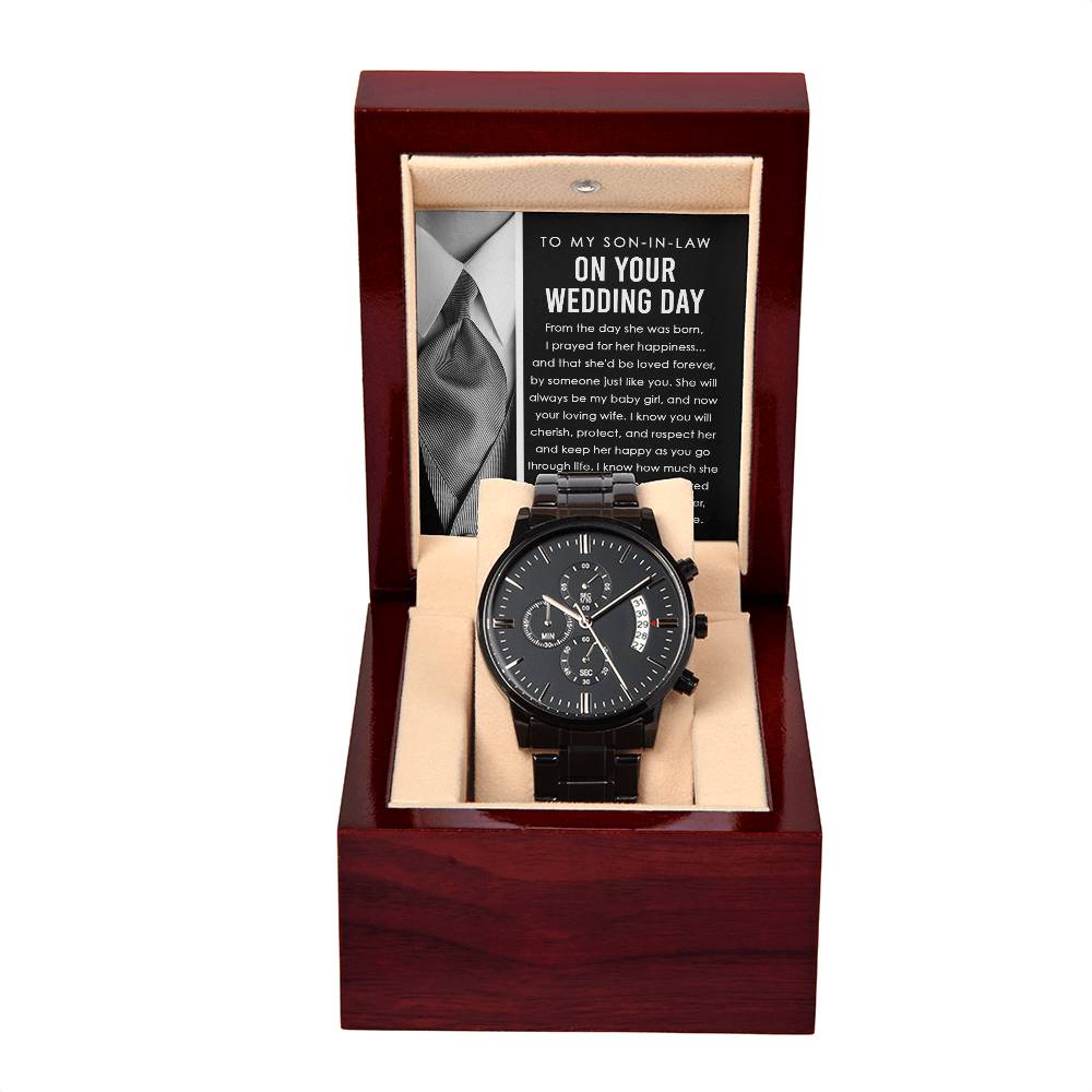 Son-In-Law-Hold Her Hand-Metal Chronograph Watch