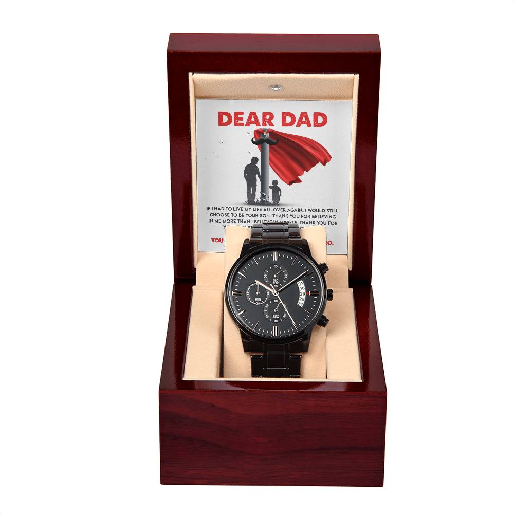 Dad-My Greatest Hero-Metal Chronograph Watch