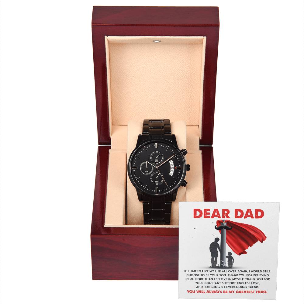 Dad-My Greatest Hero-Metal Chronograph Watch