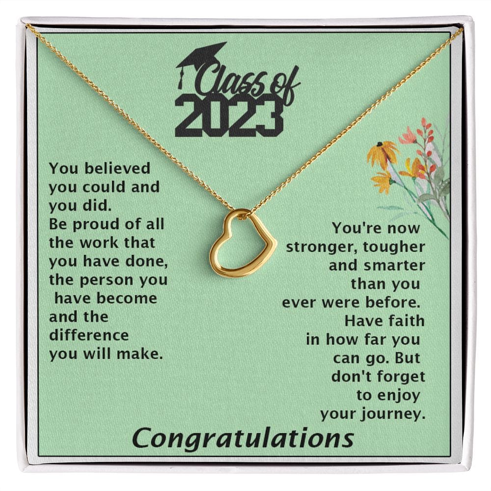 Beautiful Delicate Heart Necklace, Amazing Graduation Gift