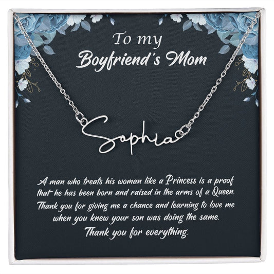 Signature Style Name Necklace, Best Gift For Boyfriend's Mom