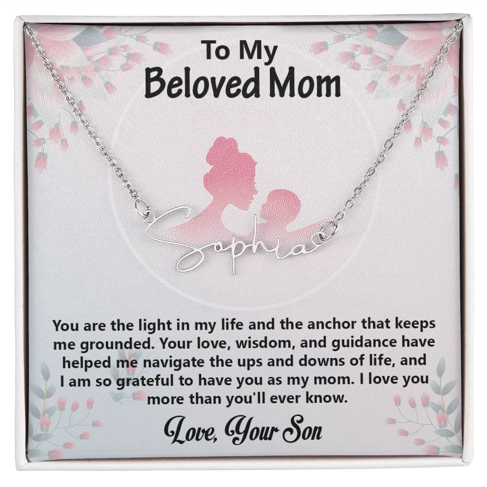 Signature Style Name Necklace! Gift For Beloved Mom, Amazing Gift For Mom, Anniversary Gift