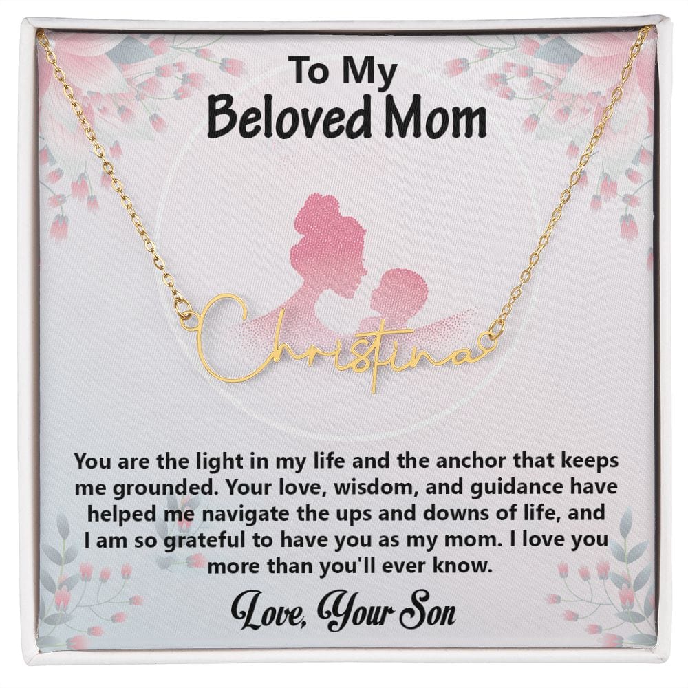 Signature Style Name Necklace! Gift For Beloved Mom, Amazing Gift For Mom, Anniversary Gift
