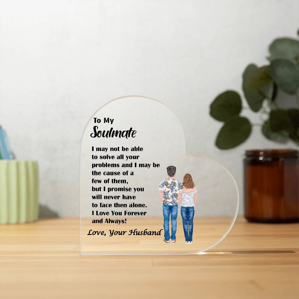 Printed Heart Shaped Acrylic Plaque, Excellent Gift for Soulmate