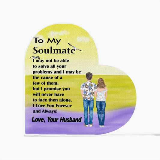 Printed Heart Shaped Acrylic Plaque Unique Gift for Soulmate