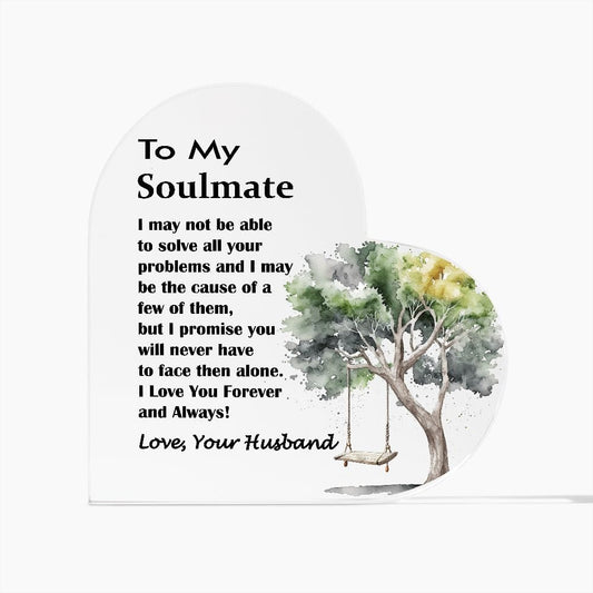 Printed Heart Shaped Acrylic Plaque Gift For Soulmate, Unique Gift For Soulmate