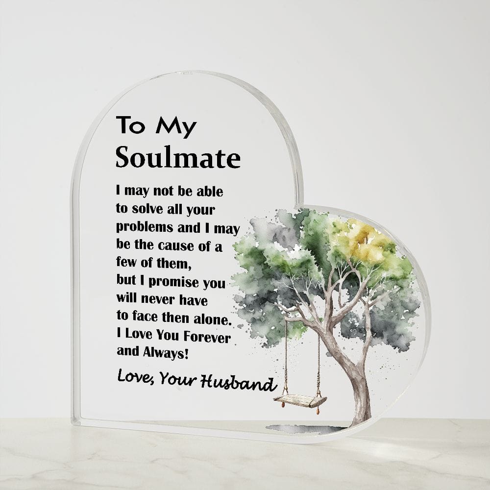 Printed Heart Shaped Acrylic Plaque Gift For Soulmate, Unique Gift For Soulmate