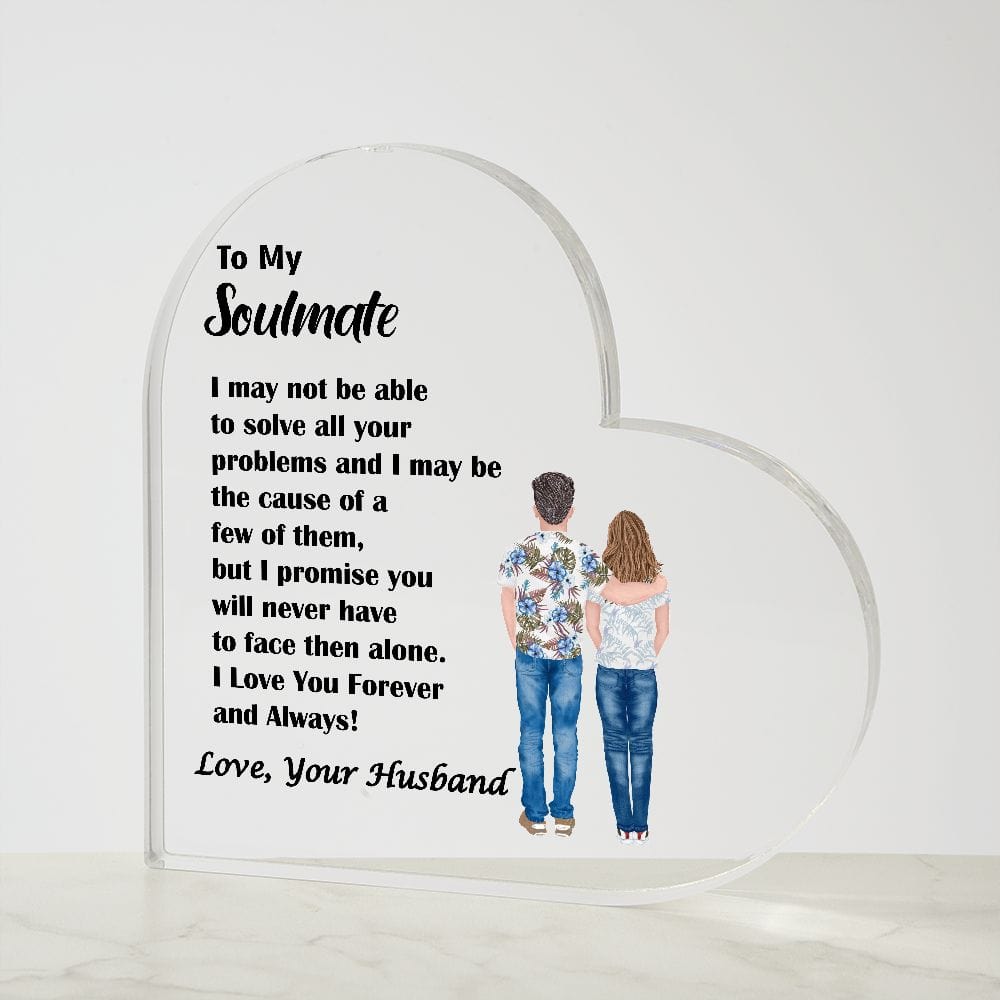 Printed Heart Shaped Acrylic Plaque, Excellent Gift for Soulmate