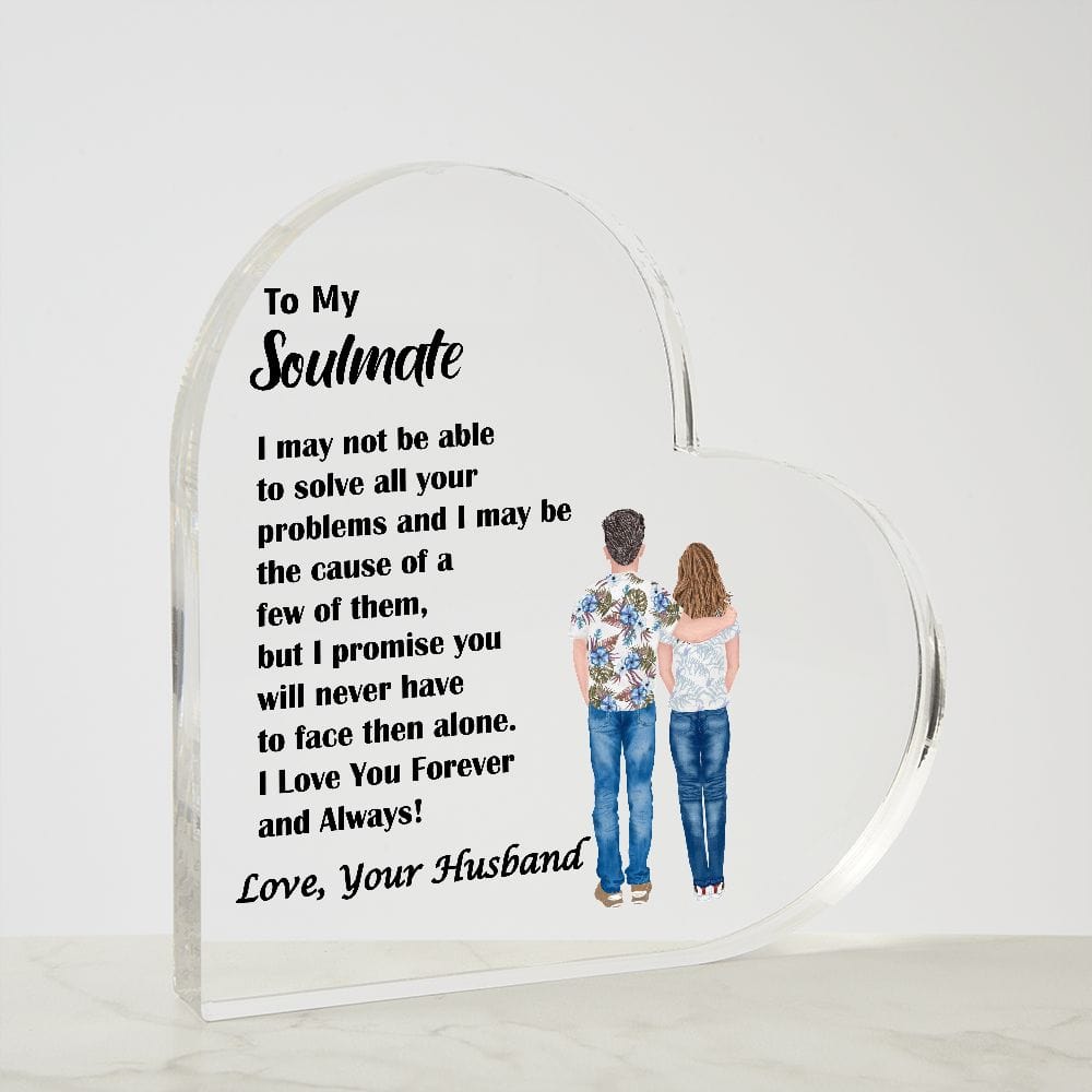 Printed Heart Shaped Acrylic Plaque, Excellent Gift for Soulmate