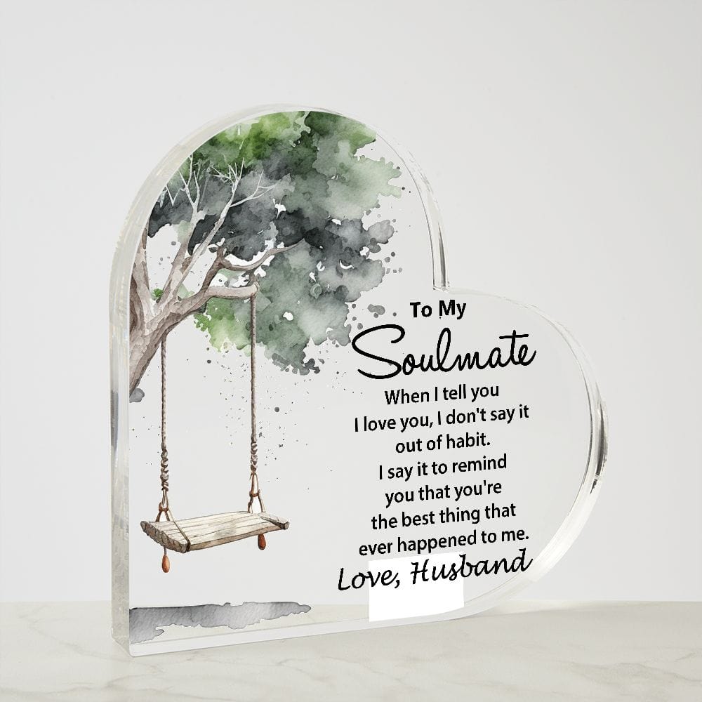 Printed Heart Shaped Acrylic Plaque, Amazing Gift for Soulmate