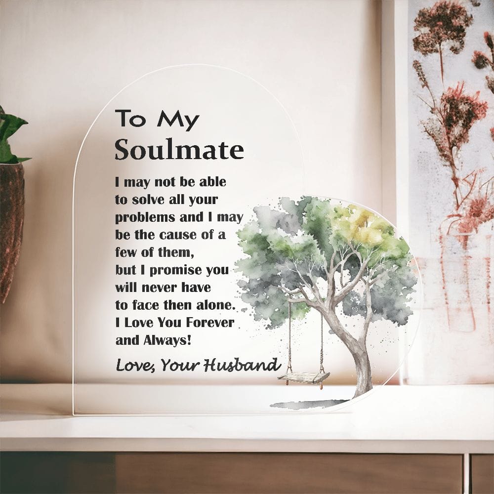 Printed Heart Shaped Acrylic Plaque Gift For Soulmate, Unique Gift For Soulmate