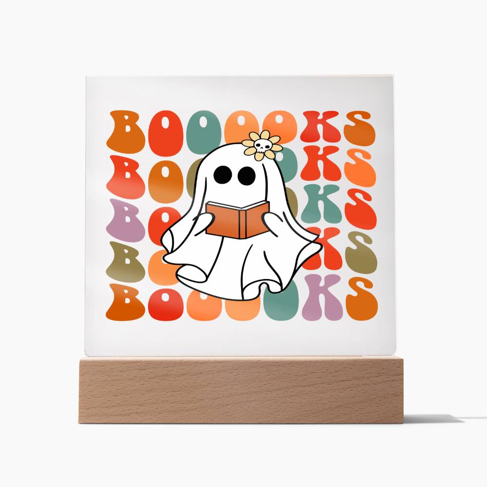 Boo Books Gift for Halloween, Amazing Square Acrylic Plaque