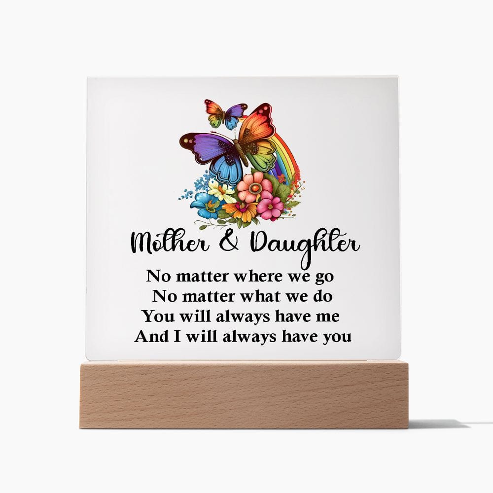 Mother And Daughter Excellent Gift, Square Acrylic Plaque Gift For Mother And Daughter